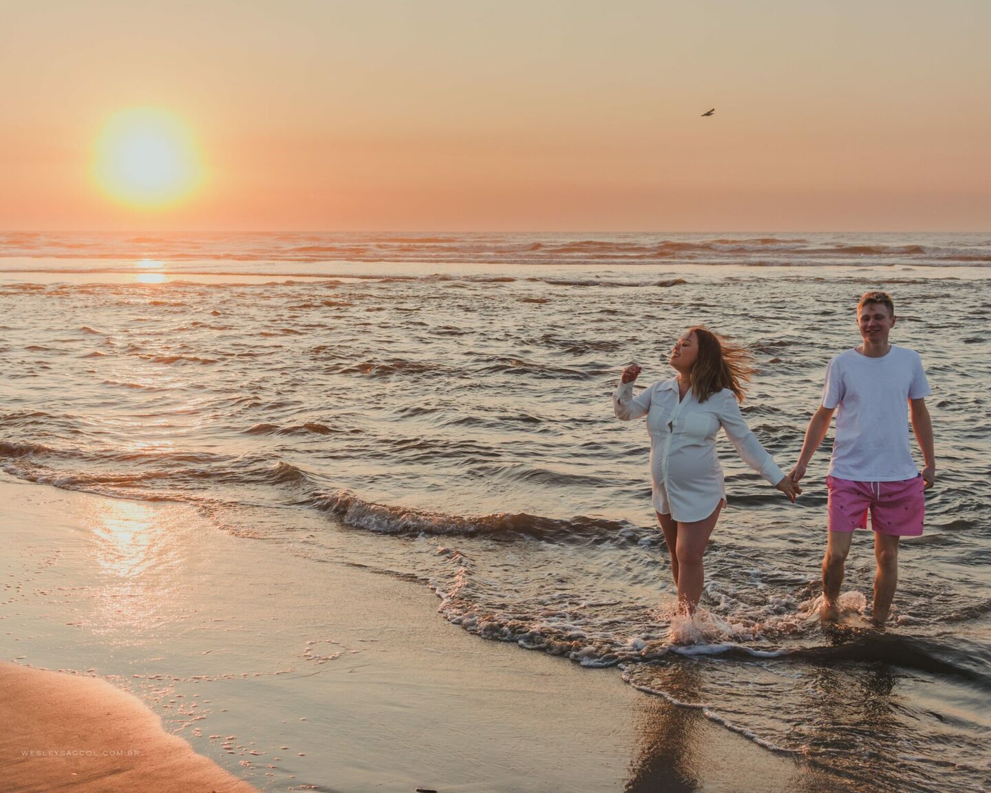 Ensaio de Gestante na praia - Imbé - Gabi e Gustavo